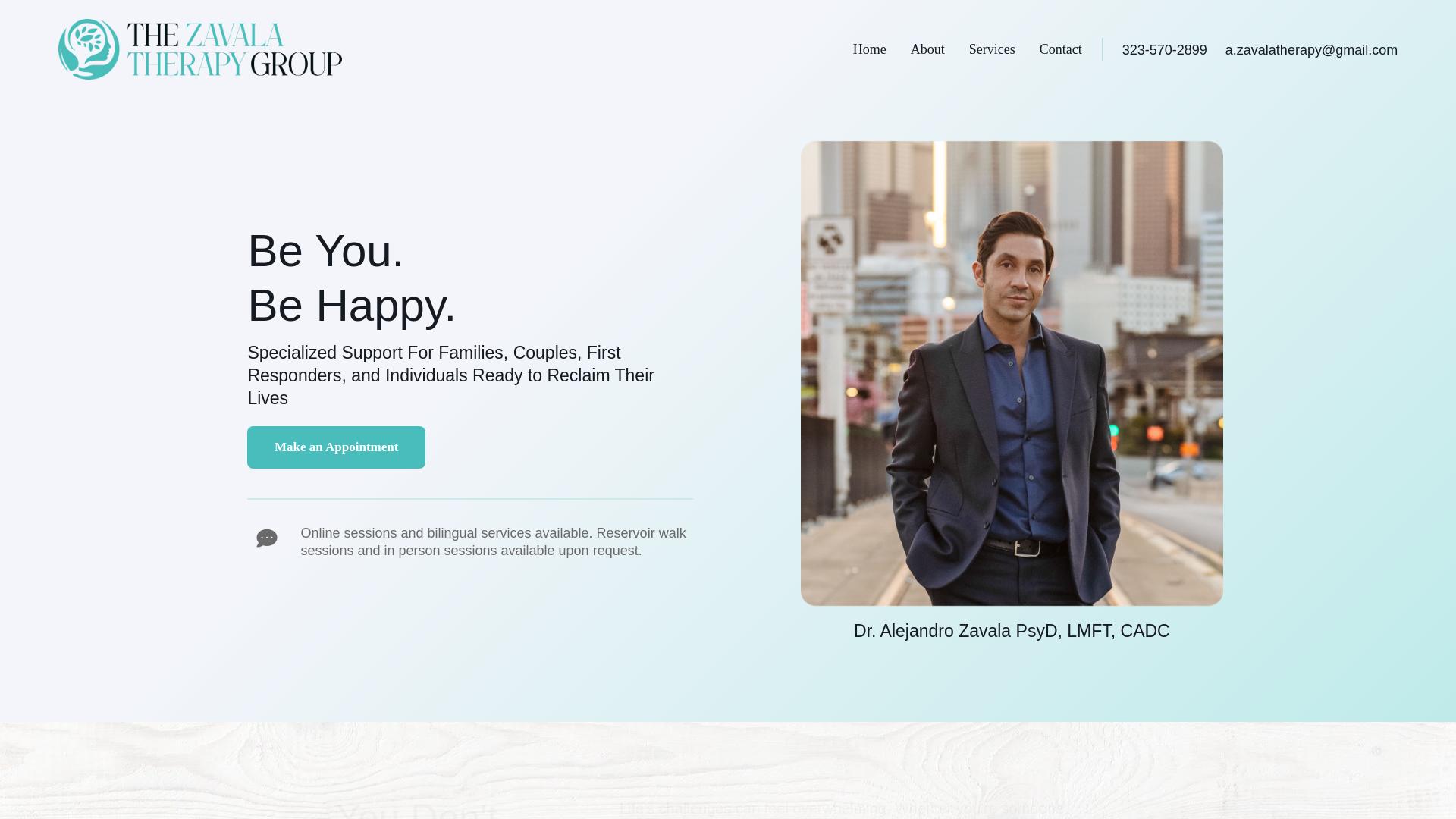 website screenshot of https://zavalatherapy.com/
