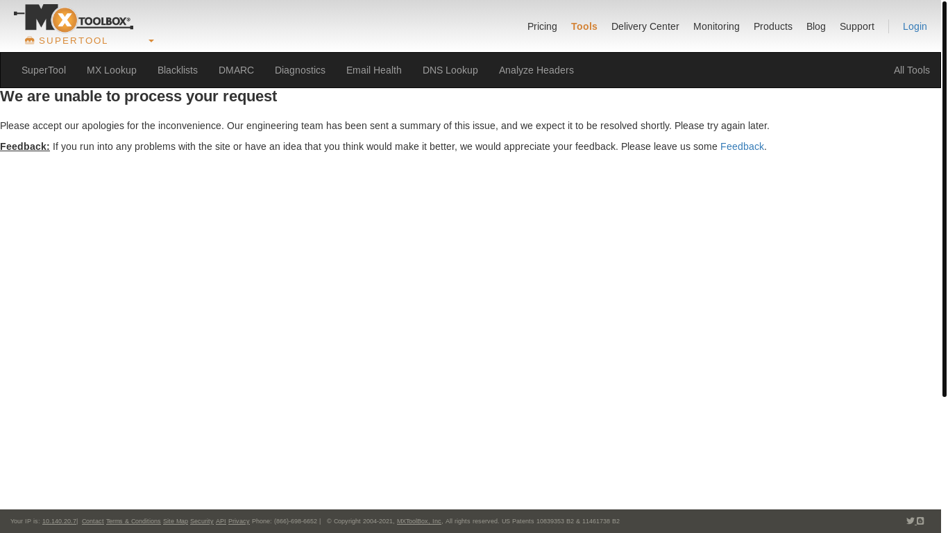 website screenshot of https://mxtoolbox.com/SuperTool.aspx\nhttps://mxtoolbox.com/SuperTool.aspx#