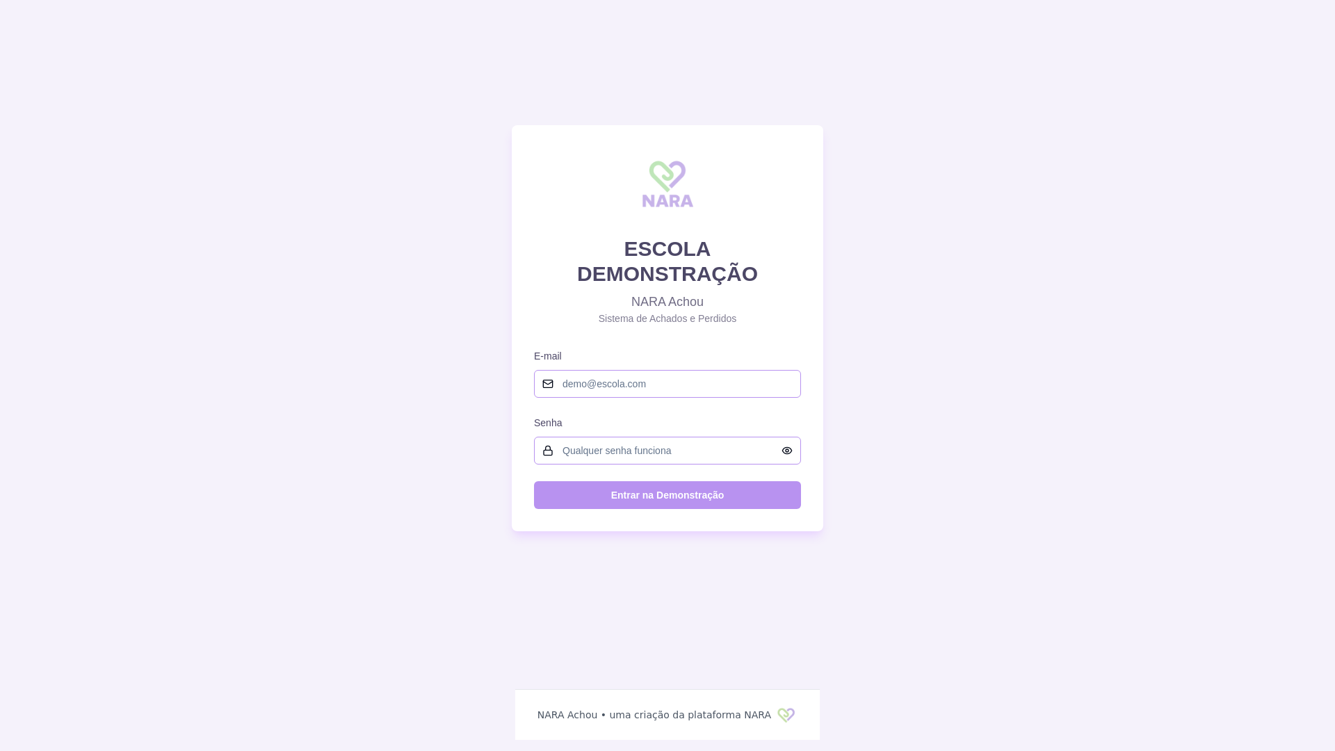 website screenshot of https://naraachou.com.br/