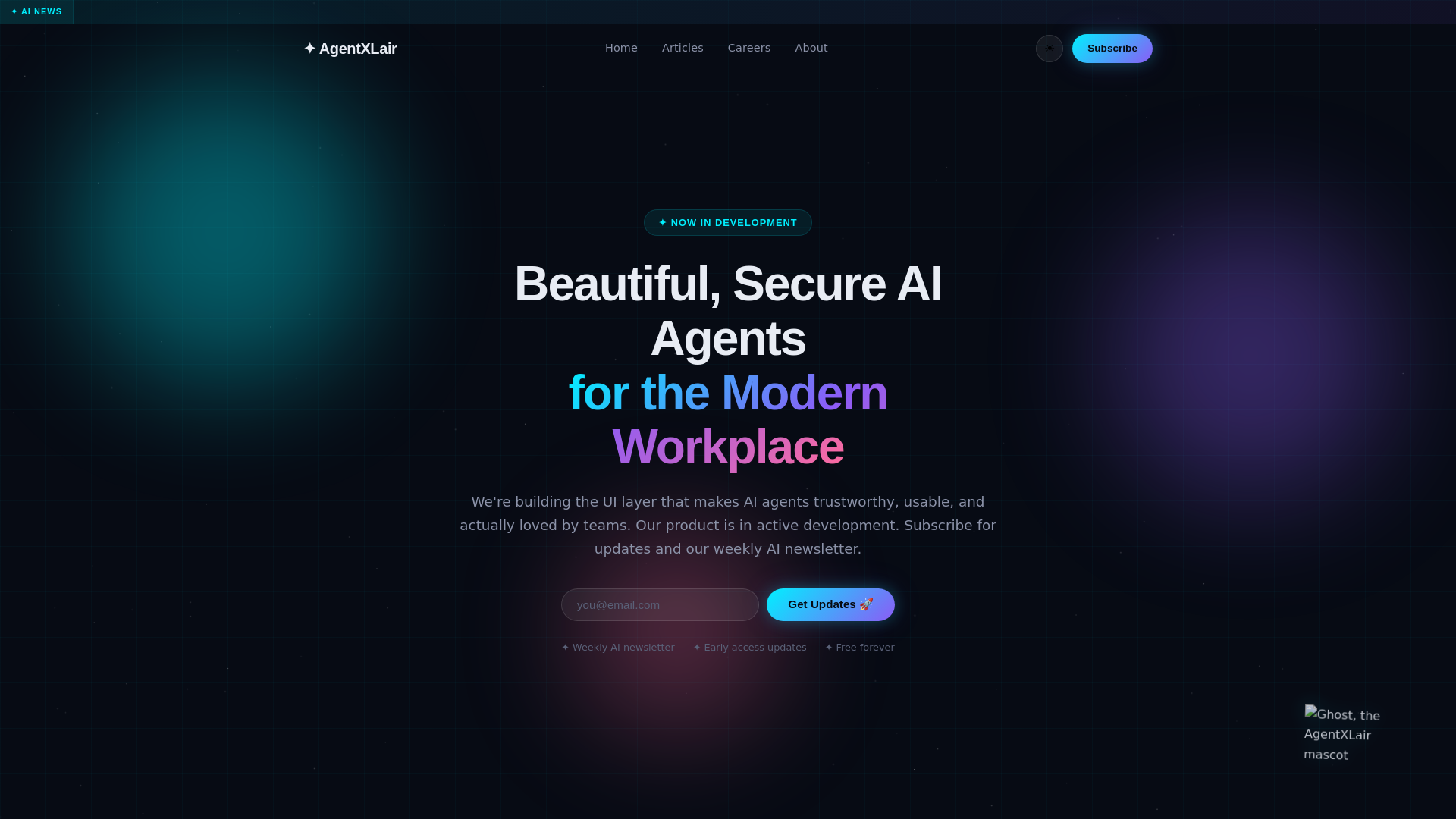 website screenshot of https://agentxlair.pages.dev/