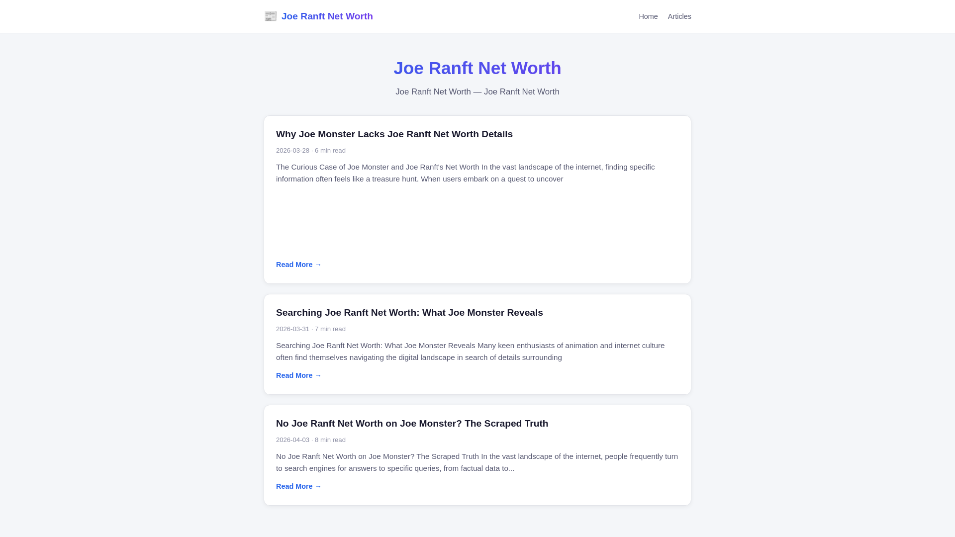 website screenshot of https://joe-ranft-net-worth.pages.dev/
