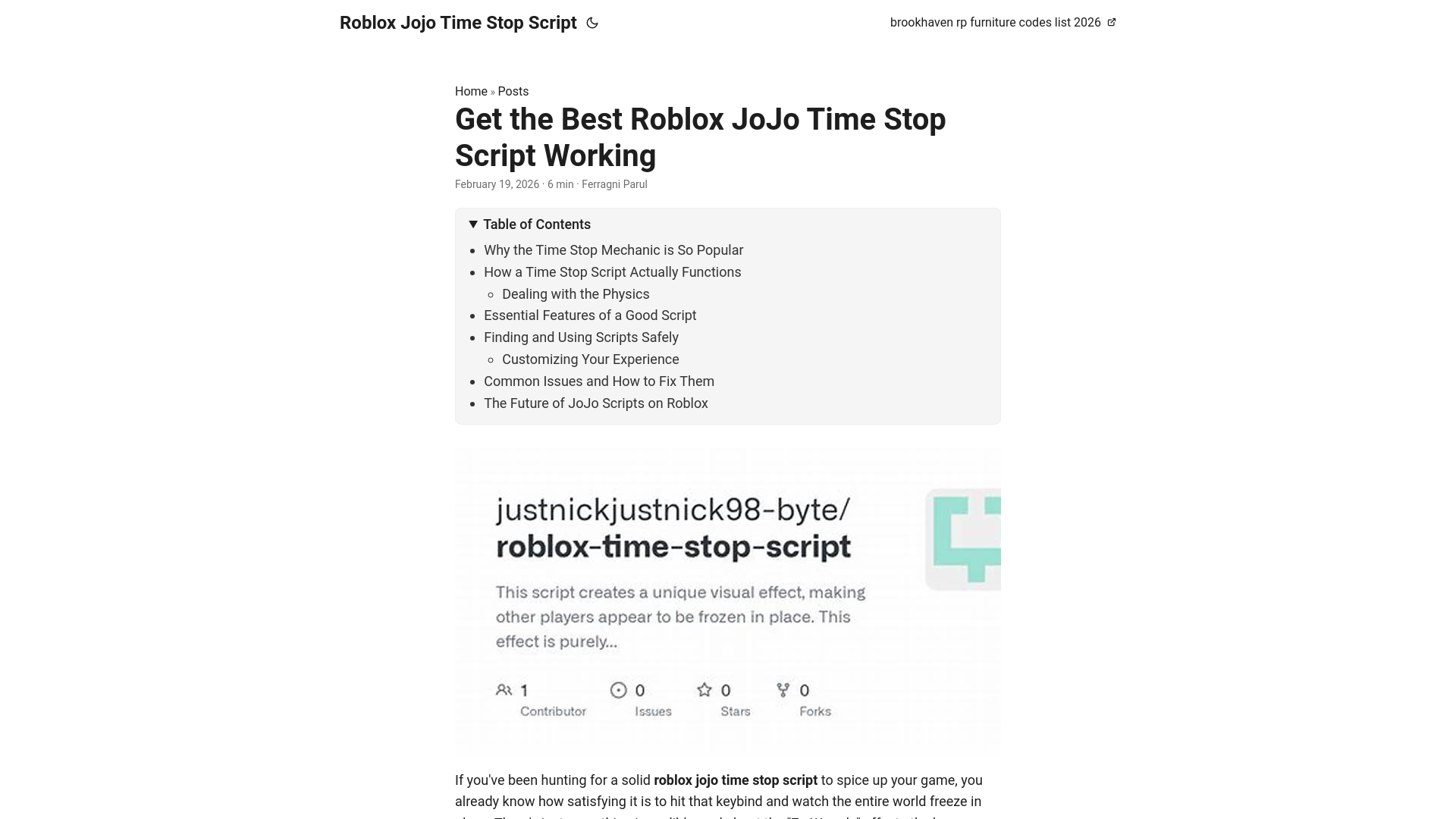 website screenshot of https://roblox-jojo-time-stop-script.pages.dev/