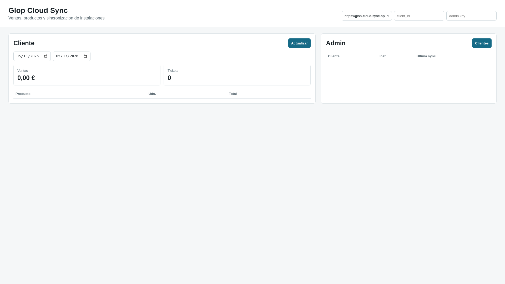 website screenshot of https://glop-cloud-sync.pages.dev/