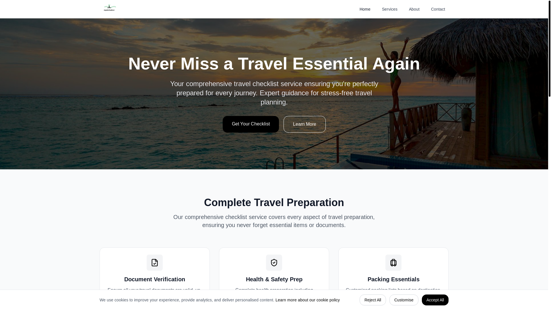 website screenshot of https://mysticharbor.world/