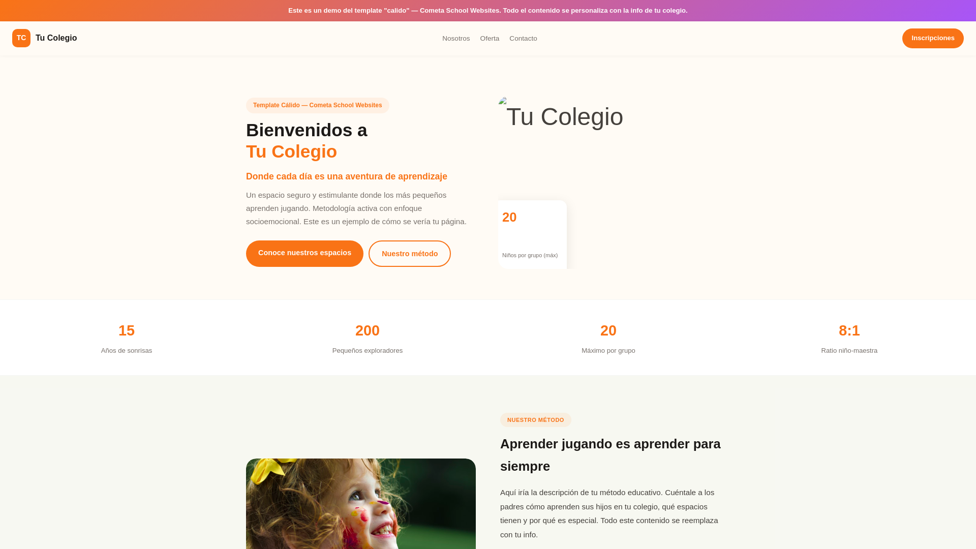 website screenshot of https://demo-calido.pages.dev/