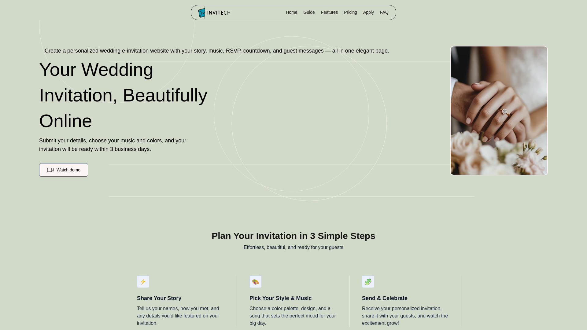 website screenshot of https://invitech.me/