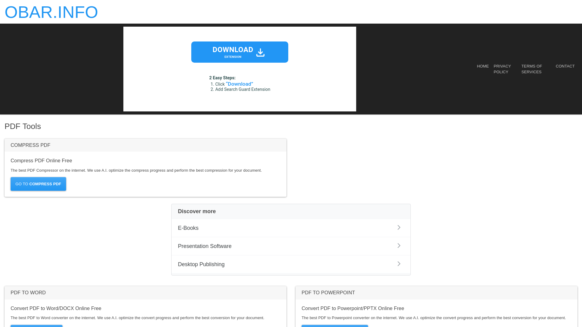 website screenshot of http://obar.info/
