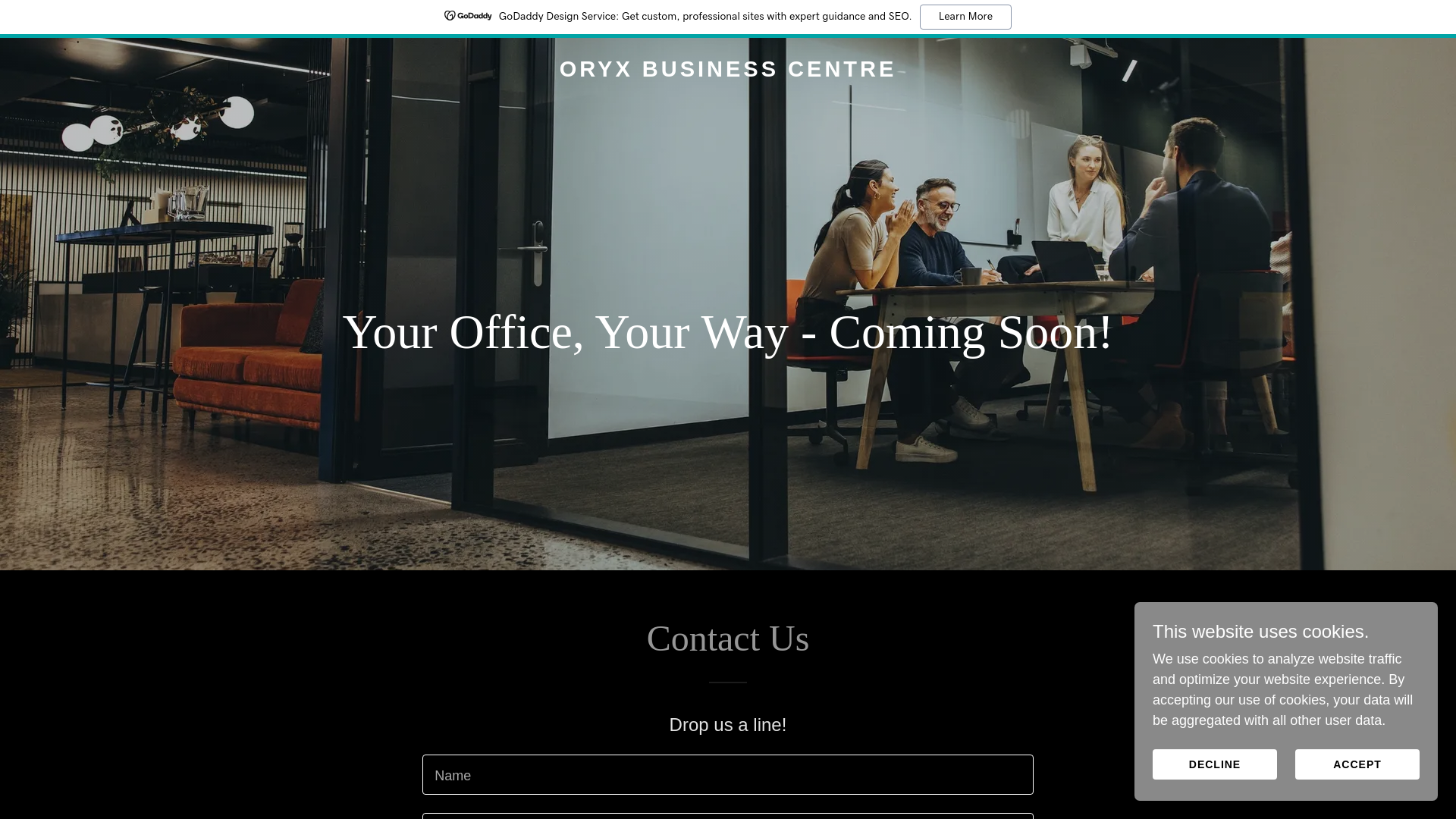 website screenshot of https://oryxbusinesscentre.com/
