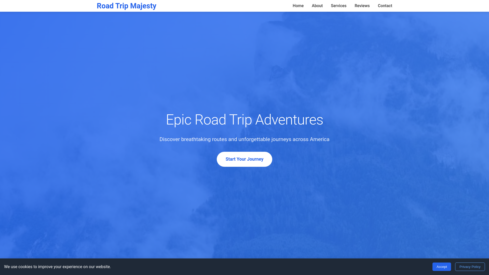 website screenshot of https://roadtripmajesty.digital/