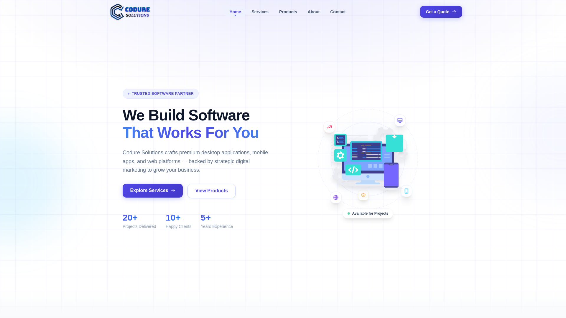 website screenshot of https://coduresolutions.site/