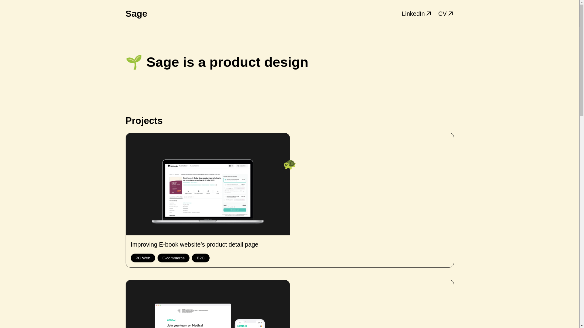 website screenshot of https://sagelee.works/
