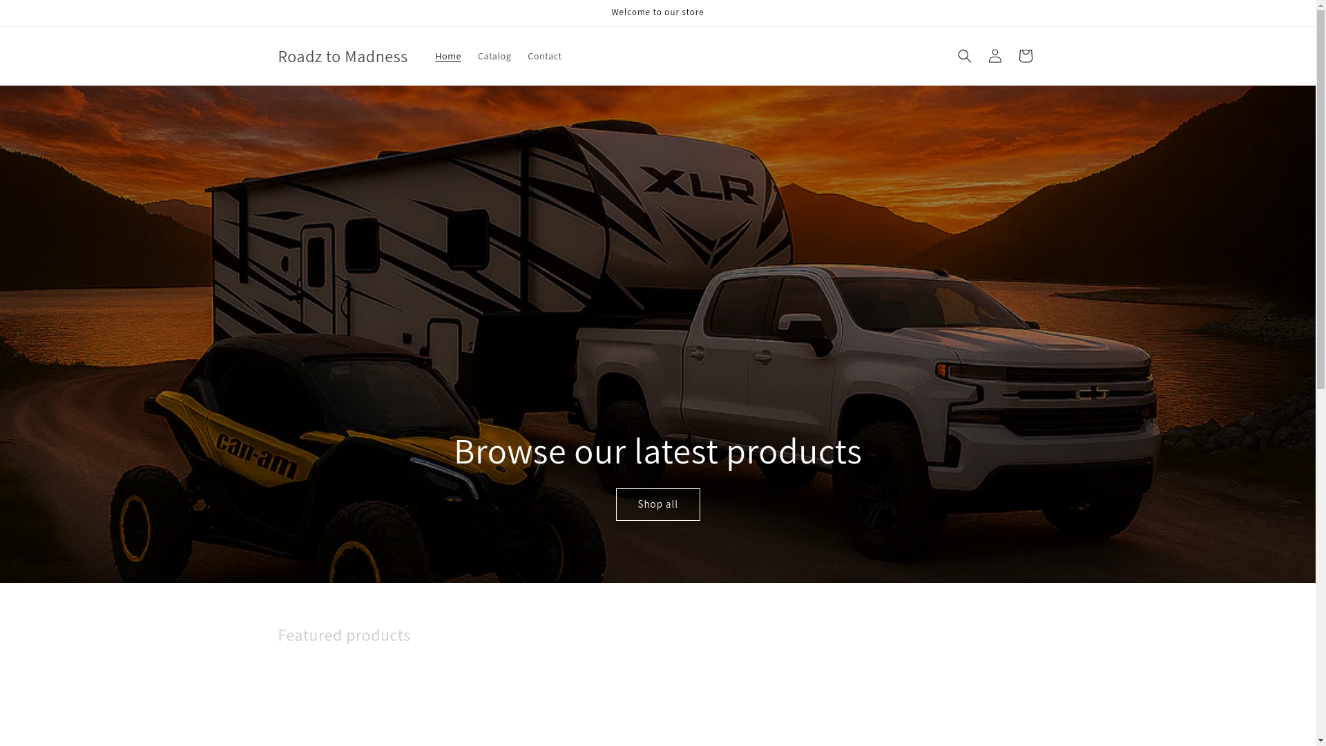 website screenshot of https://roadztomadness.shop/