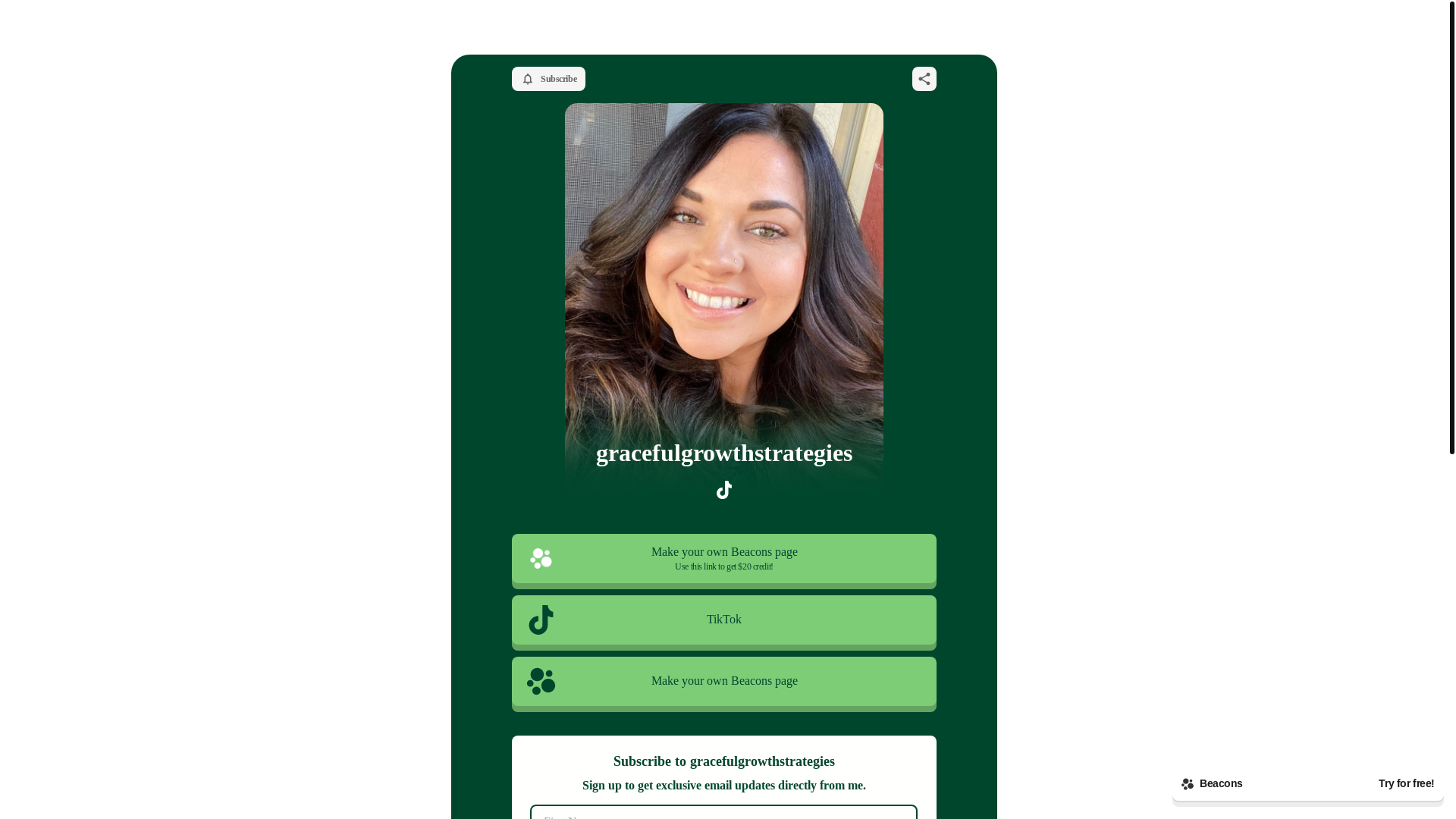 website screenshot of https://gracefulgrowthstrategies.store/