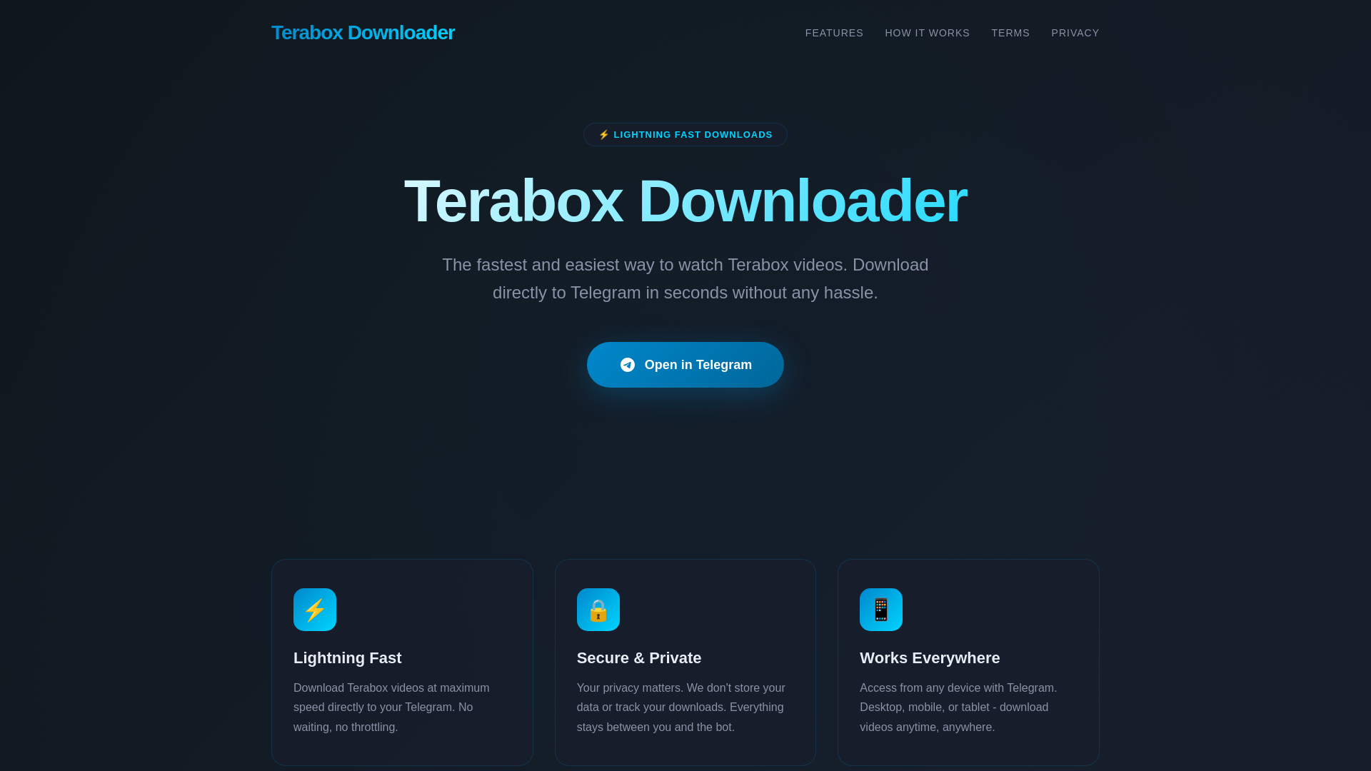 website screenshot of https://teraboxdownloader.store