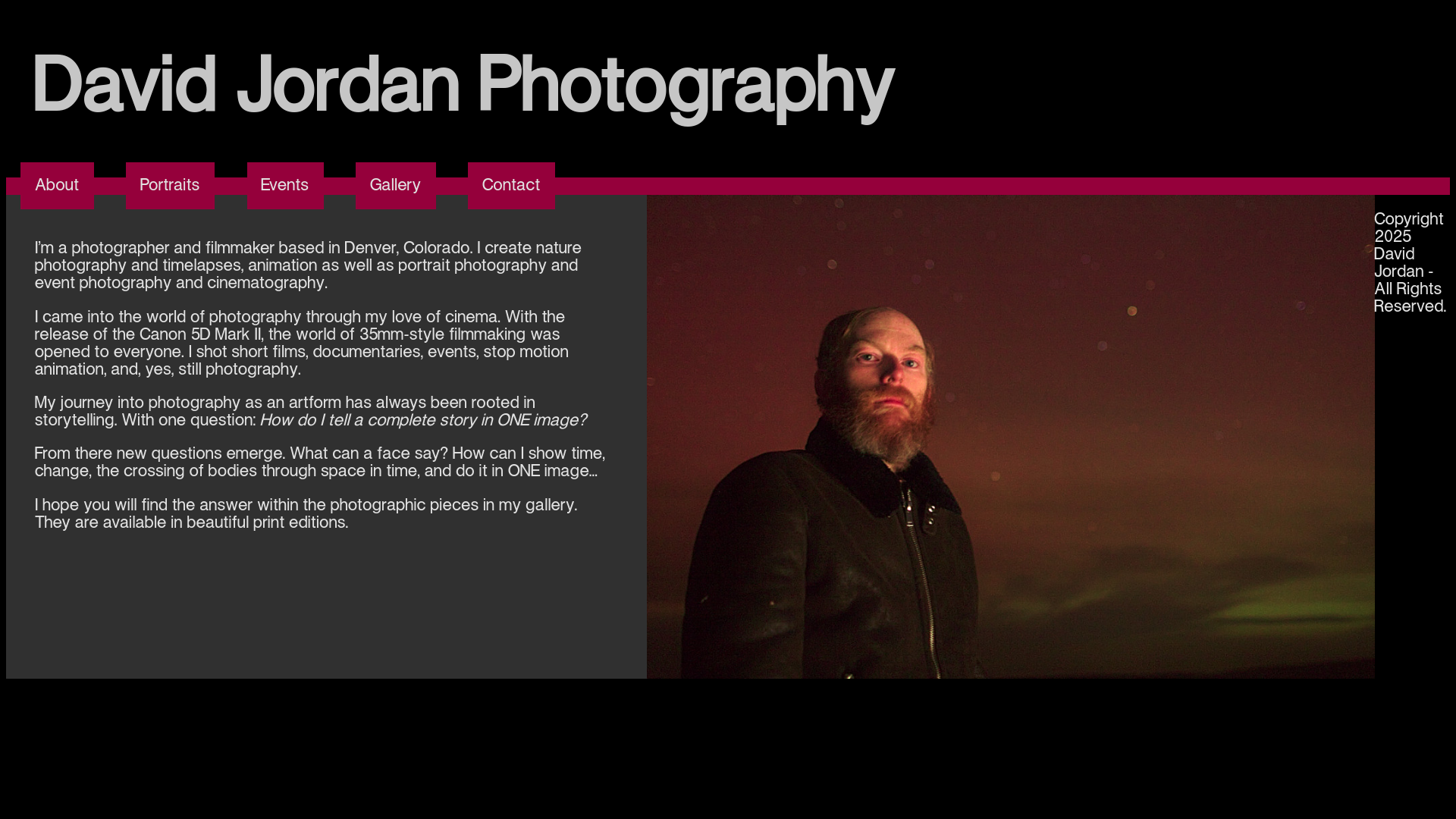 website screenshot of https://davidjordanphotography.pages.dev/