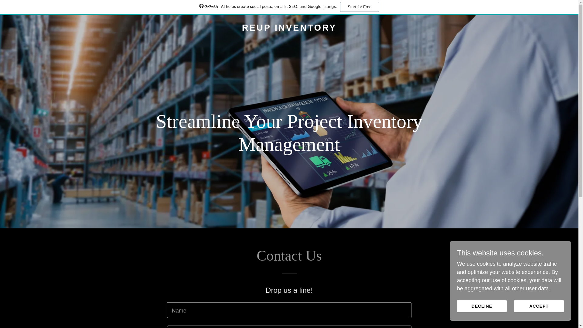 website screenshot of https://reupinventory.com/