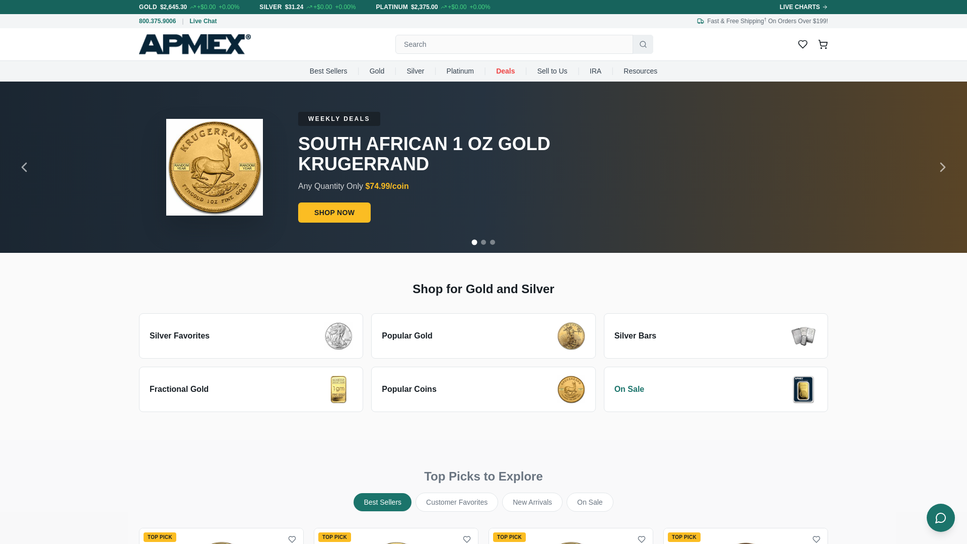 website screenshot of https://goldmetal.bond/