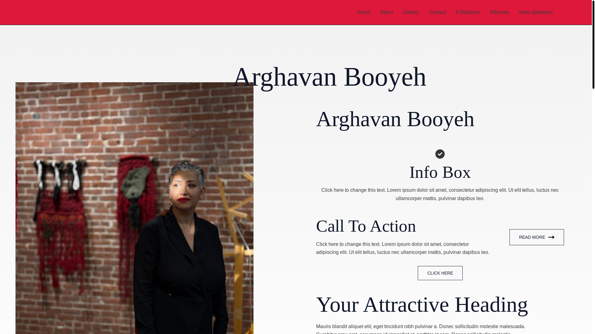 website screenshot of https://arghavanbooyeh.com/