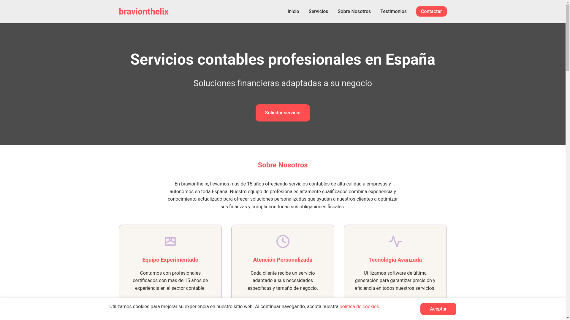 website screenshot of https://bravionthelix.com/