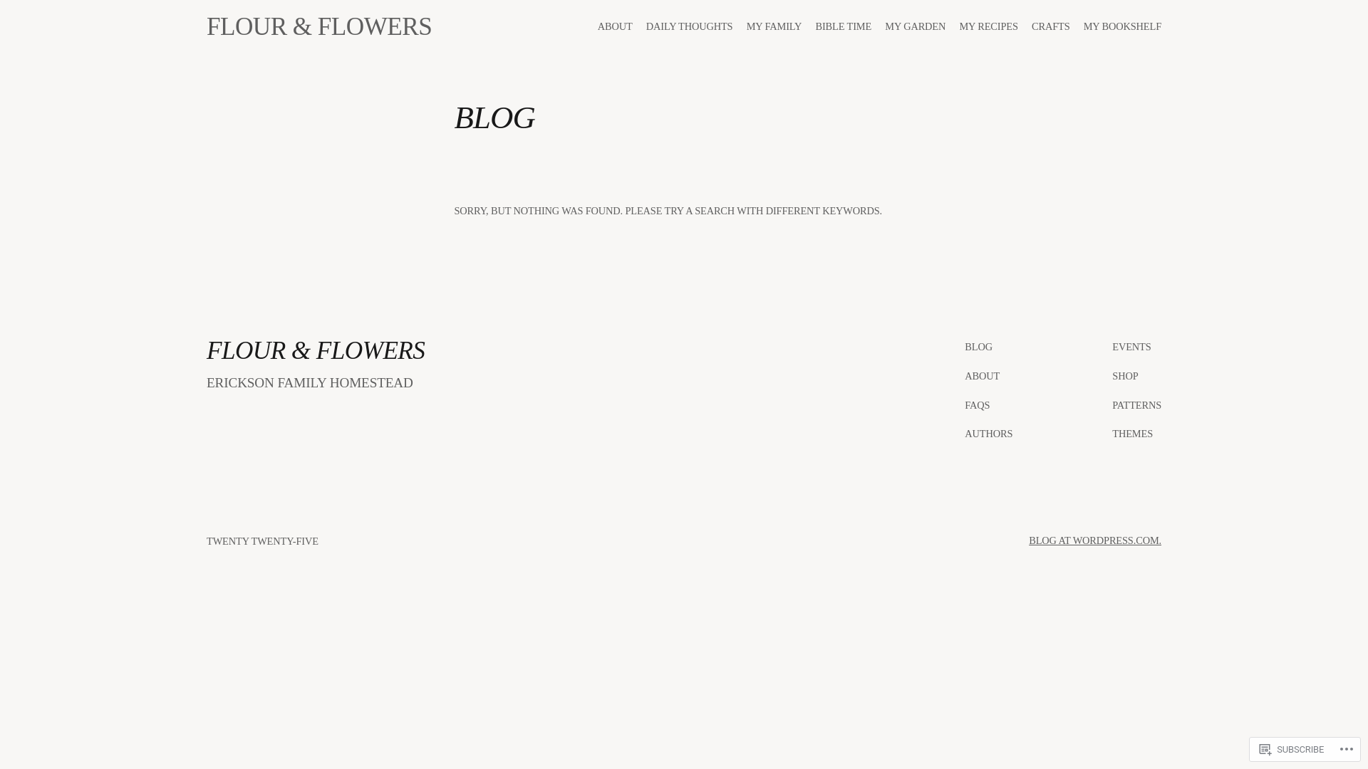 website screenshot of https://flourandflowers.blog/