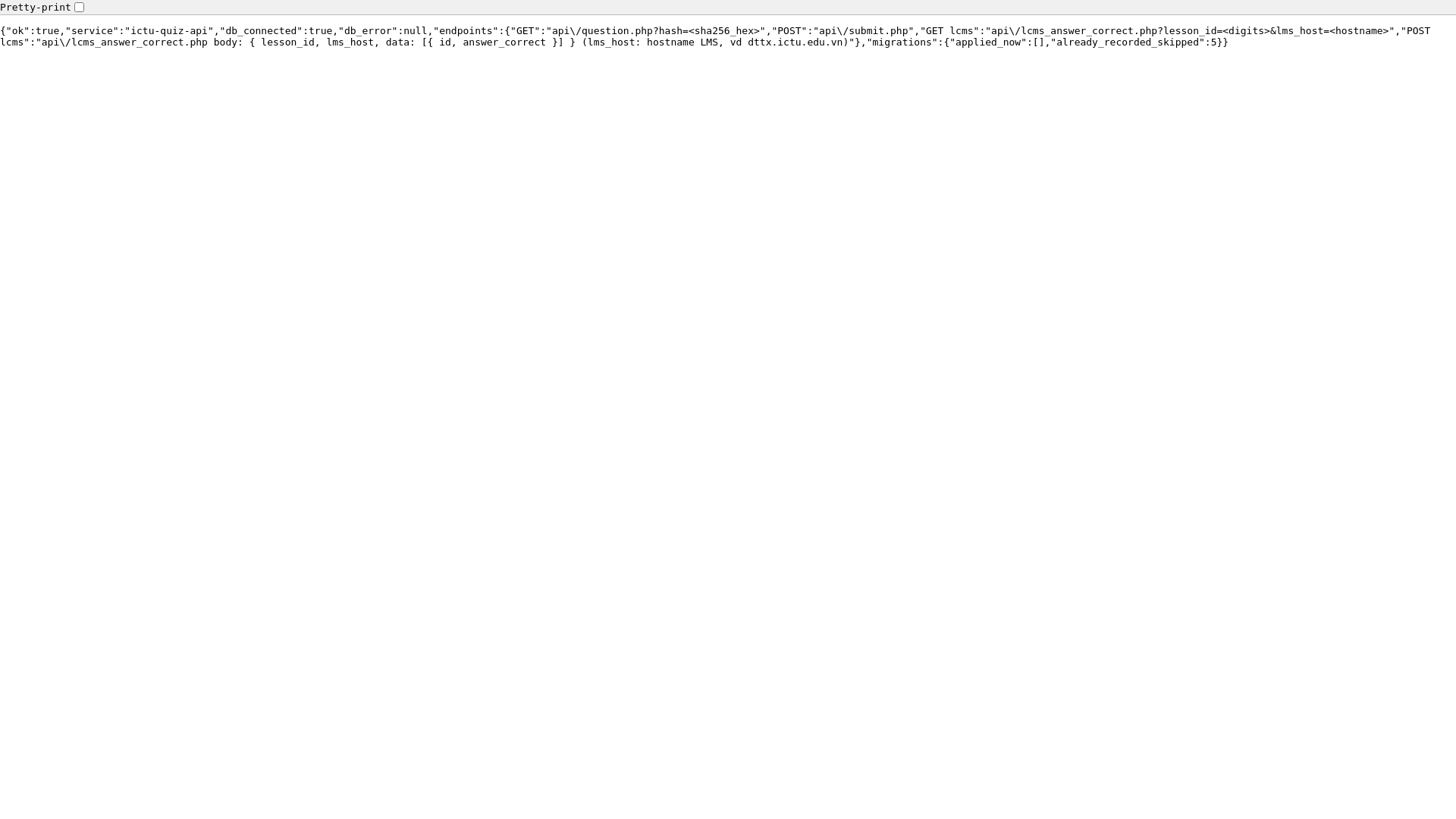 website screenshot of https://ictuquiz.online/