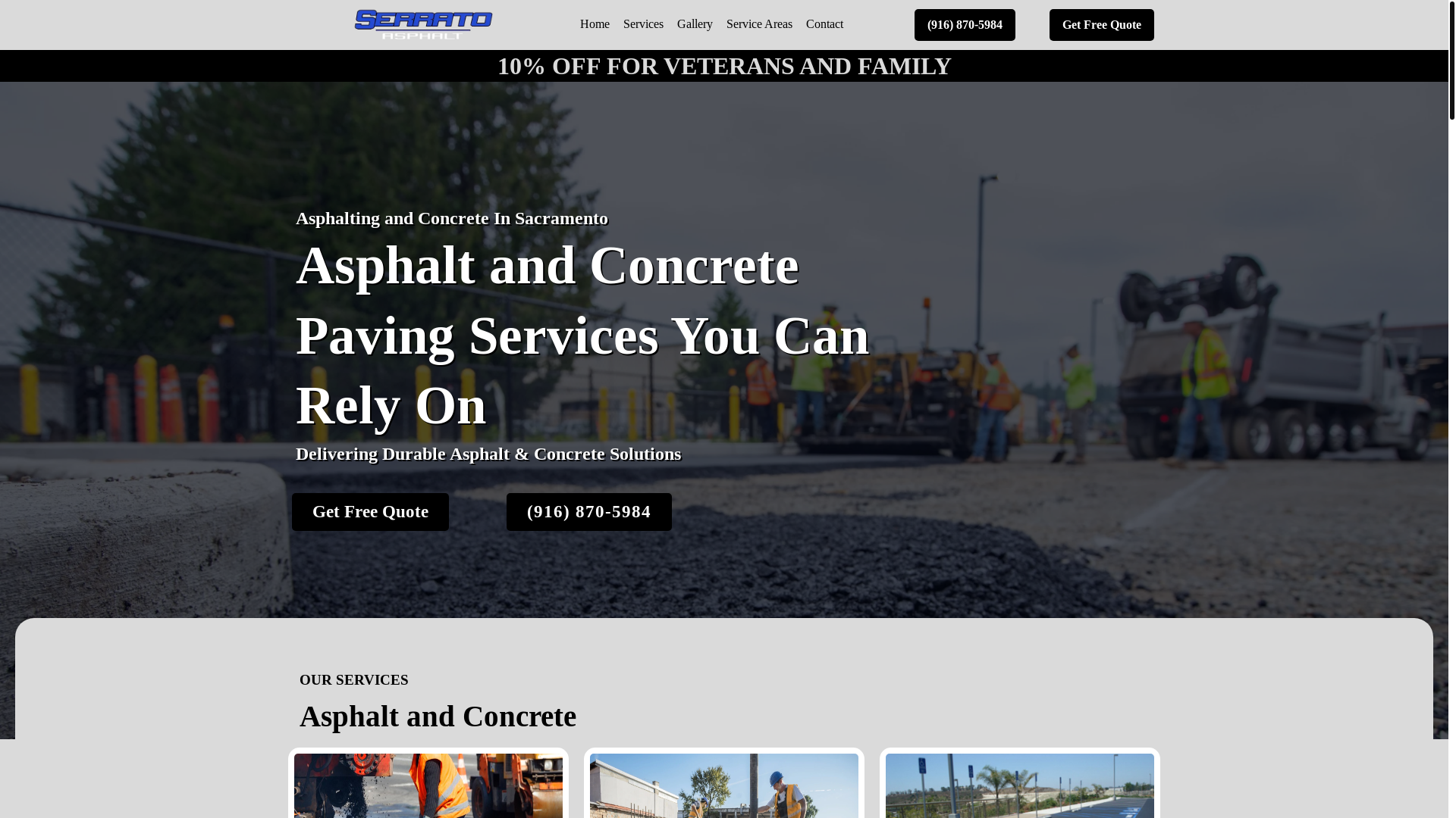 website screenshot of https://serratoasphaltca.com/