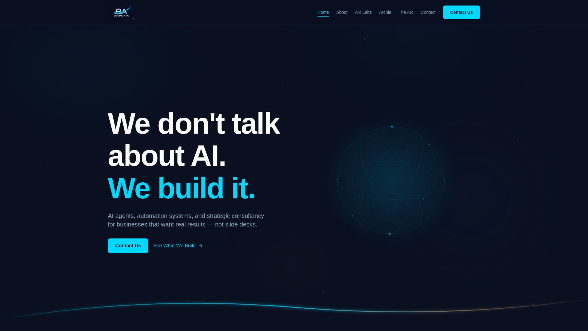 website screenshot of https://beyond-arc-website.pages.dev/