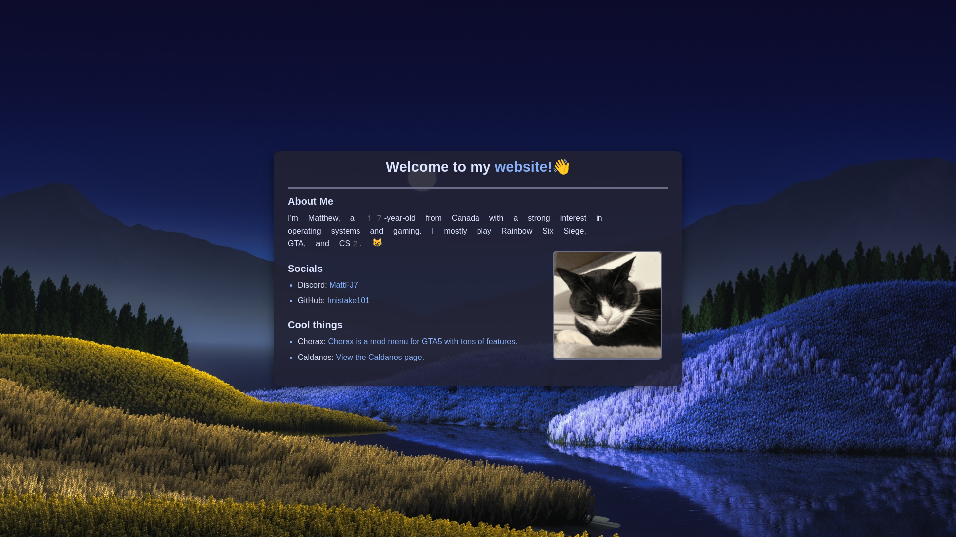 website screenshot of https://matthews-website.pages.dev/