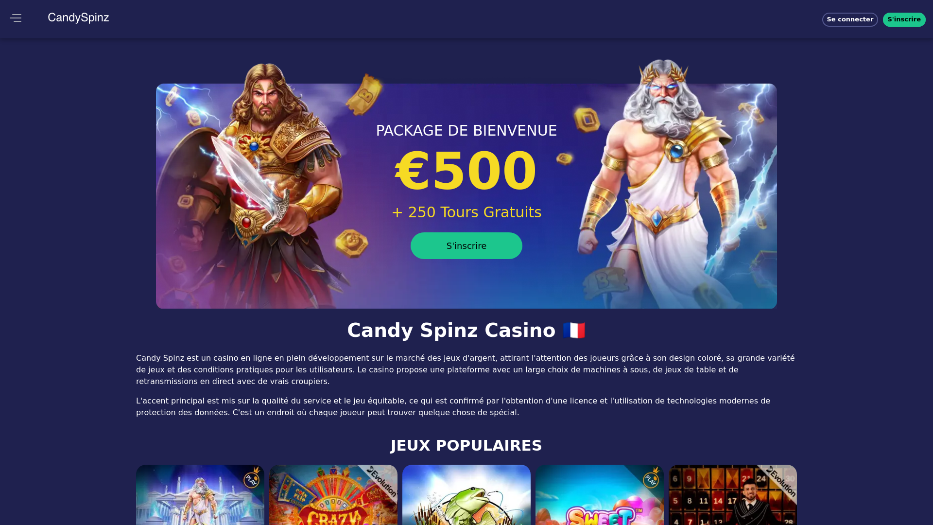 website screenshot of https://candyspinz-fr-8k1.pages.dev/