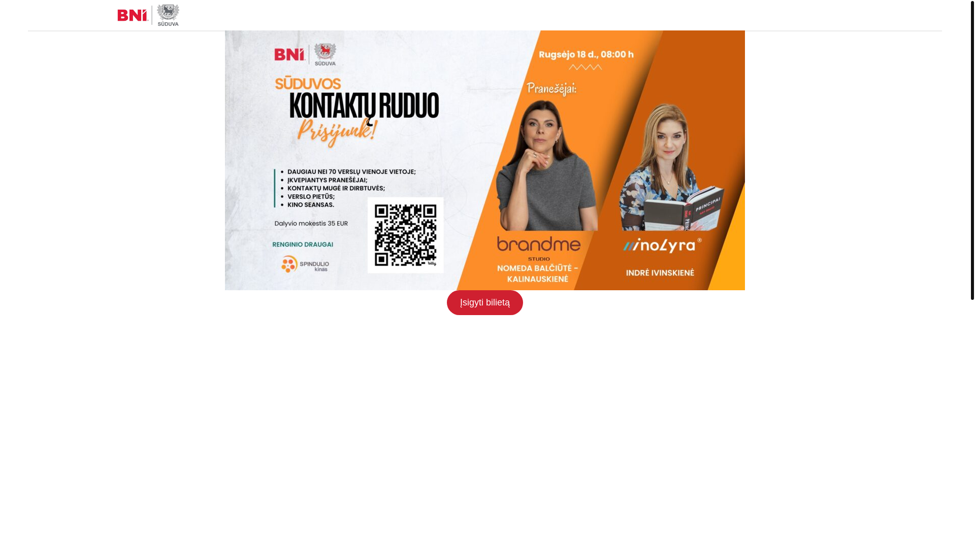 website screenshot of https://bnisuduva.lt/