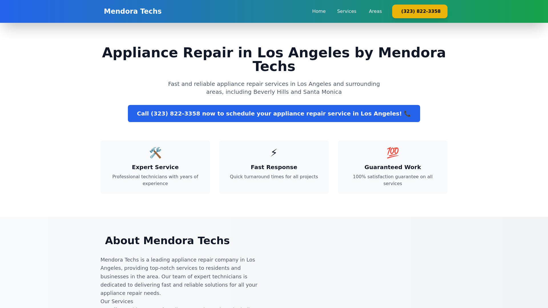 website screenshot of https://mendoratechs.pages.dev/