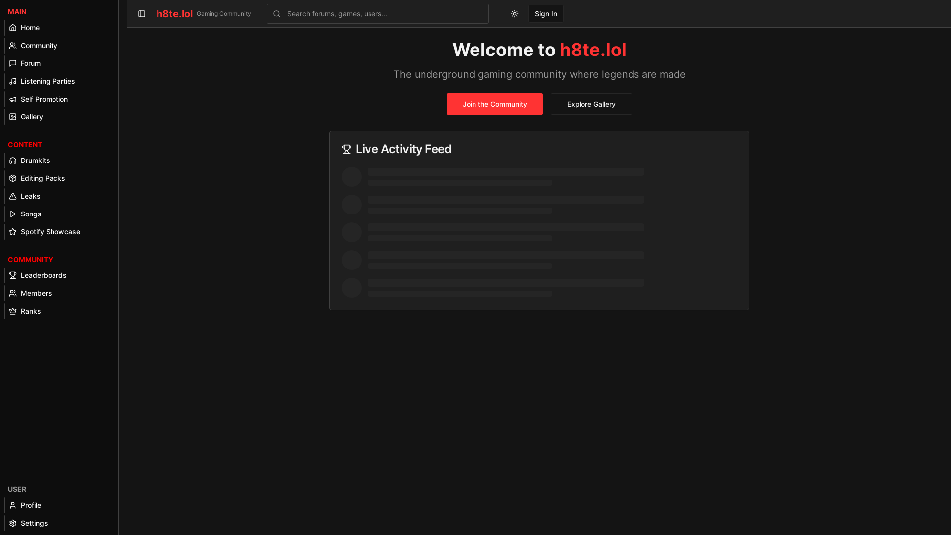 website screenshot of https://h8te.lol/