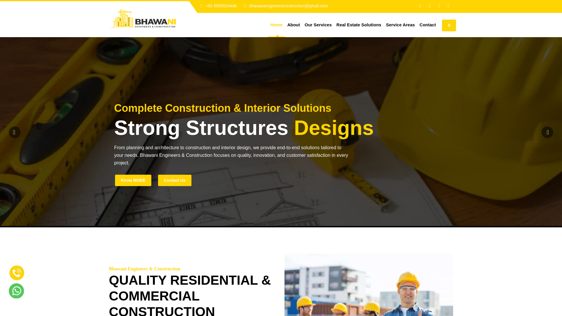 website screenshot of https://bhawaniengineersconstruction.com/