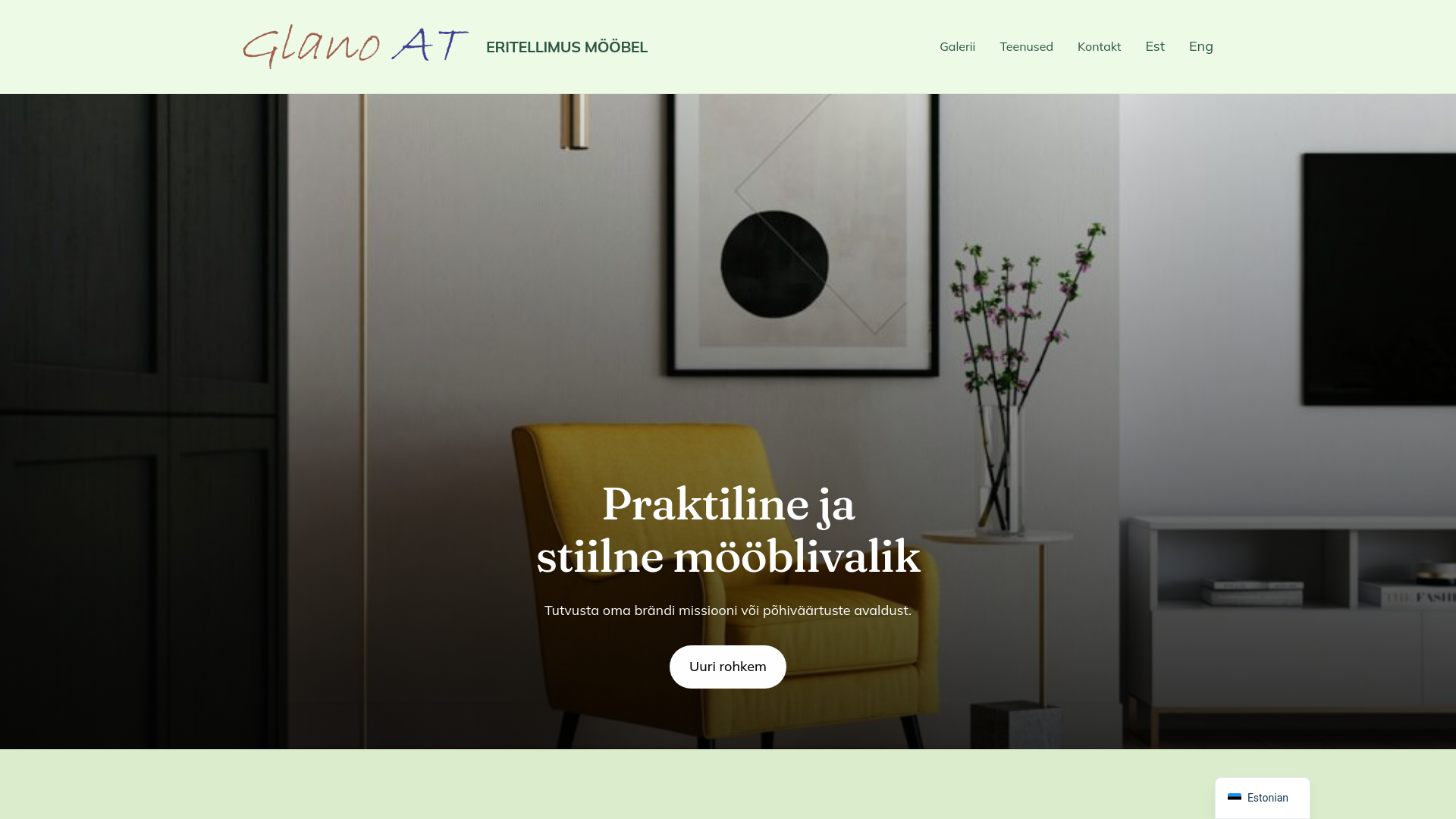 website screenshot of https://glanoat.ee/