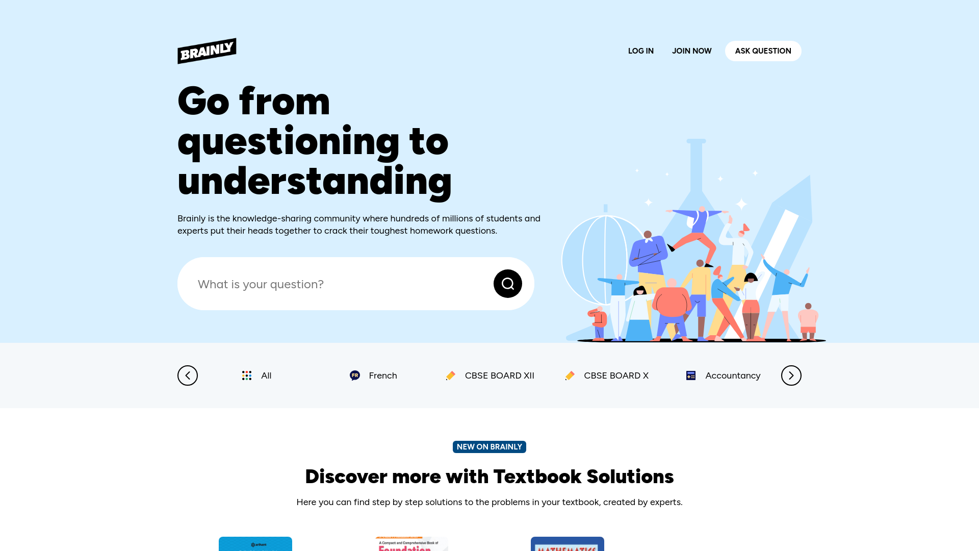 website screenshot of https://brainly.in