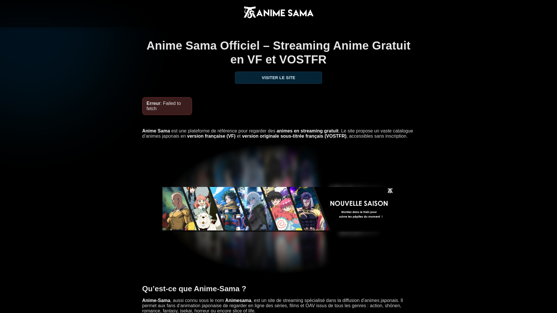 website screenshot of https://animessama.today/