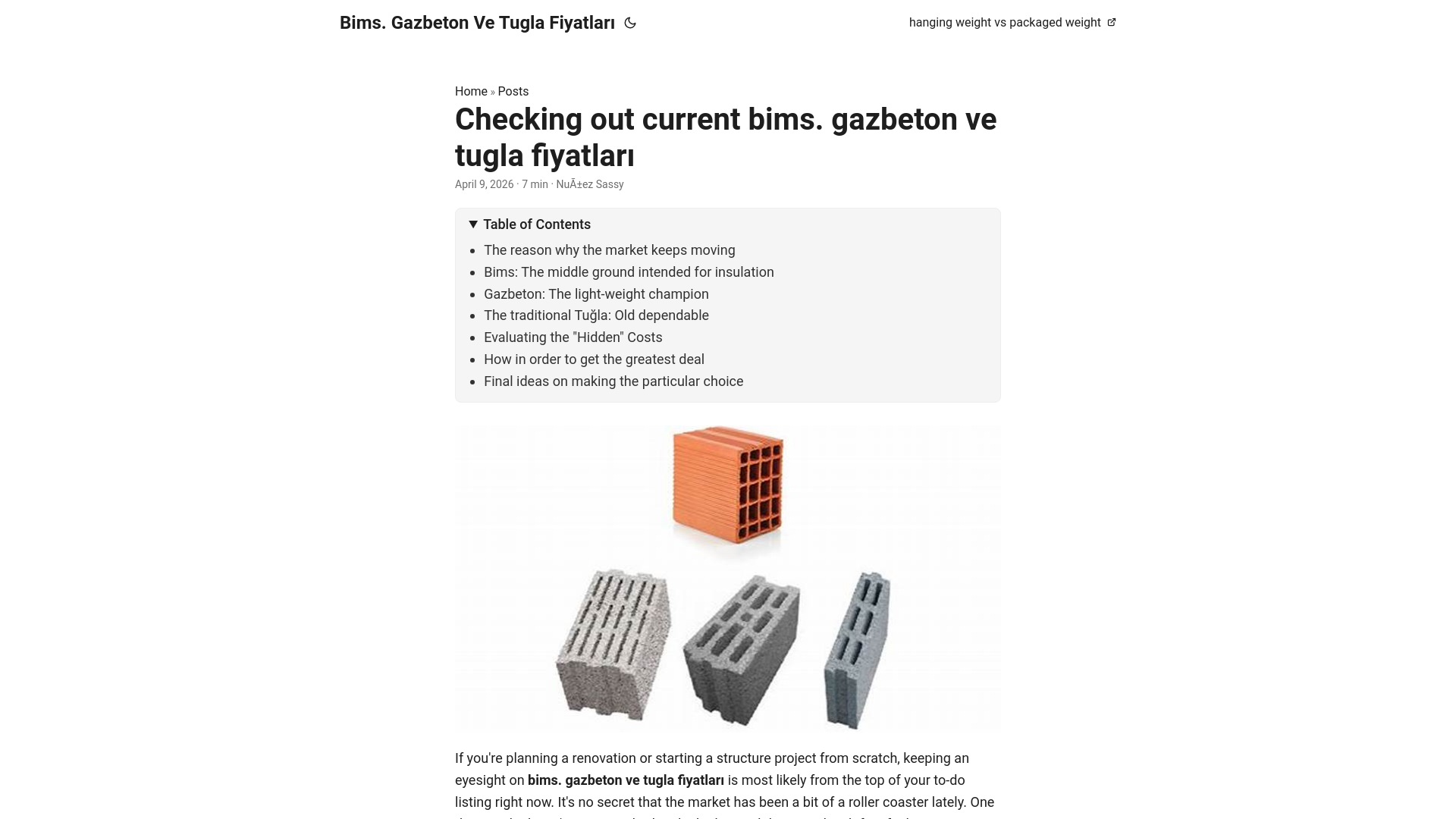 website screenshot of https://bims-gazbeton-ve-tugla-fiyatlar.pages.dev/