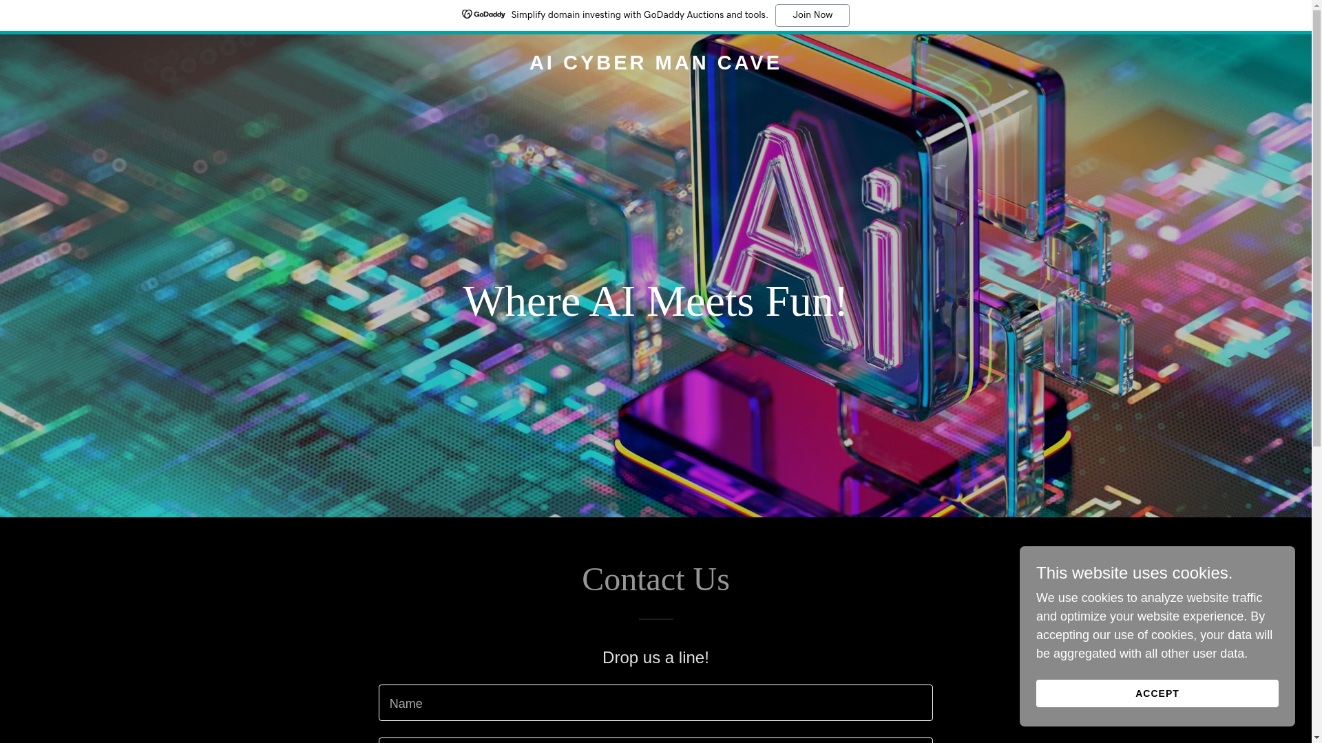 website screenshot of https://aicybermancave.com/