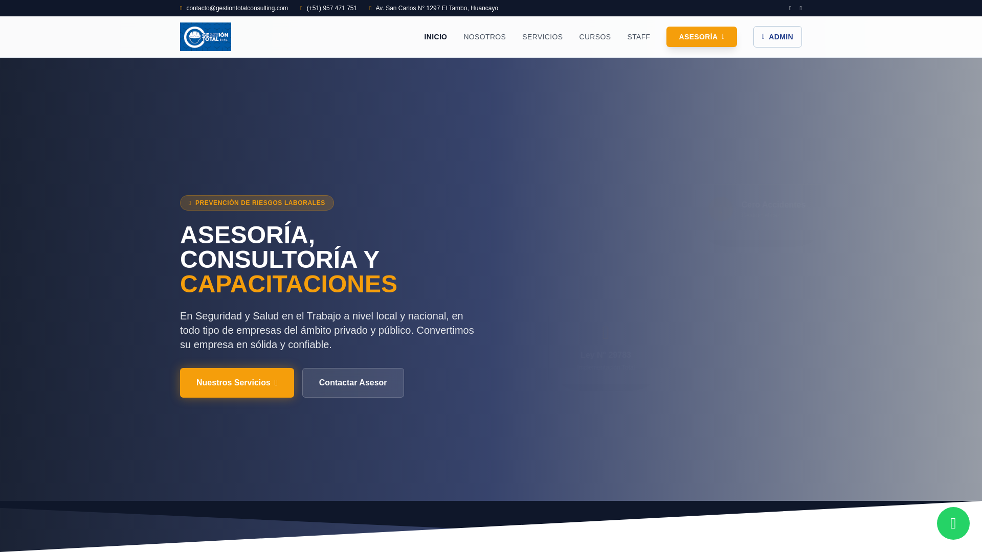 website screenshot of https://gesstiontotalconsulting.com