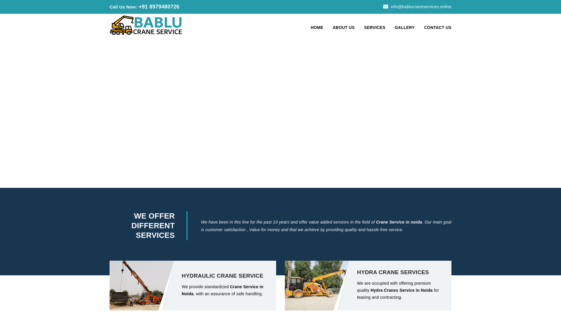 website screenshot of https://bablucraneservices.online/