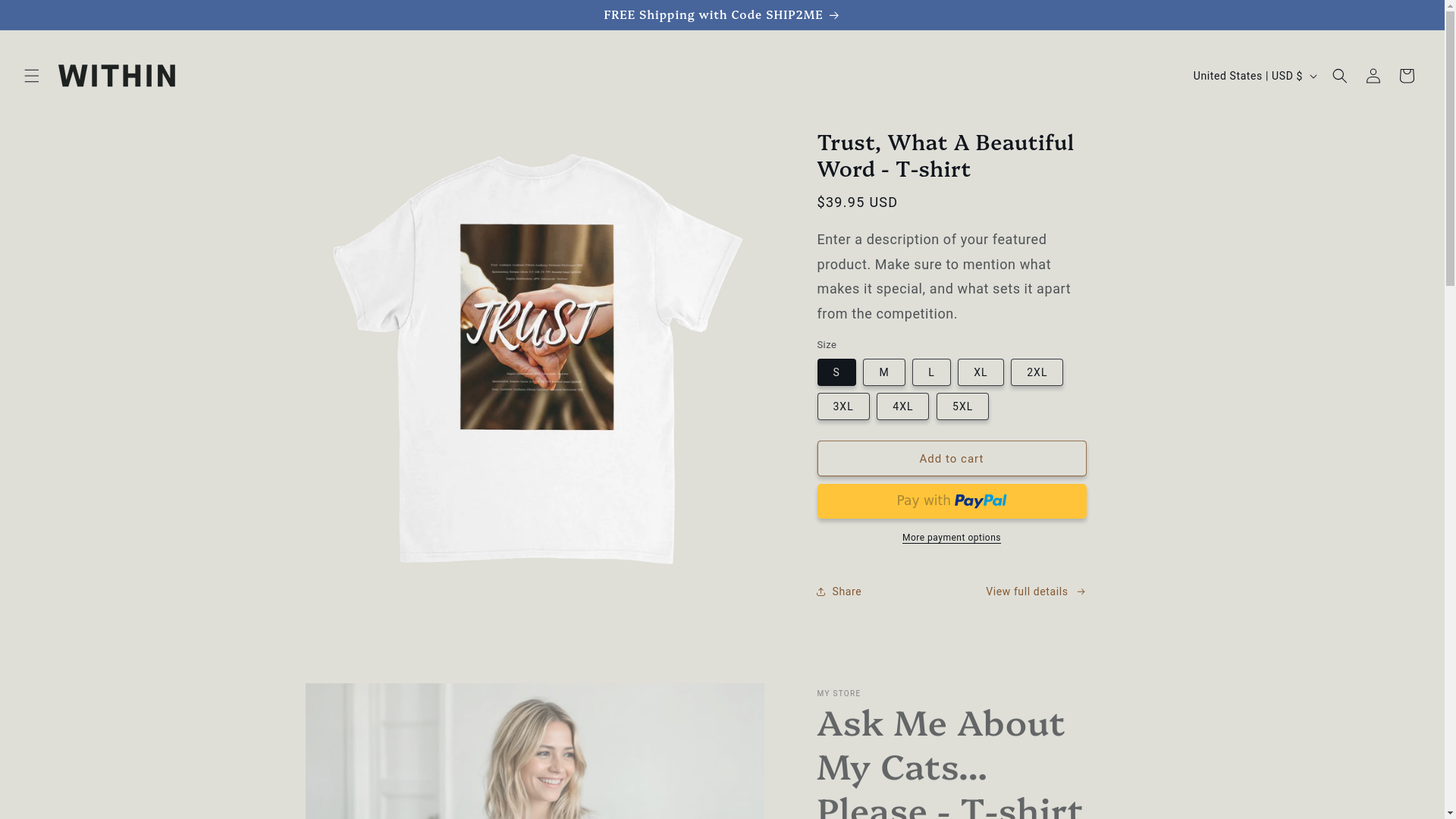 website screenshot of https://withindesigns.store/