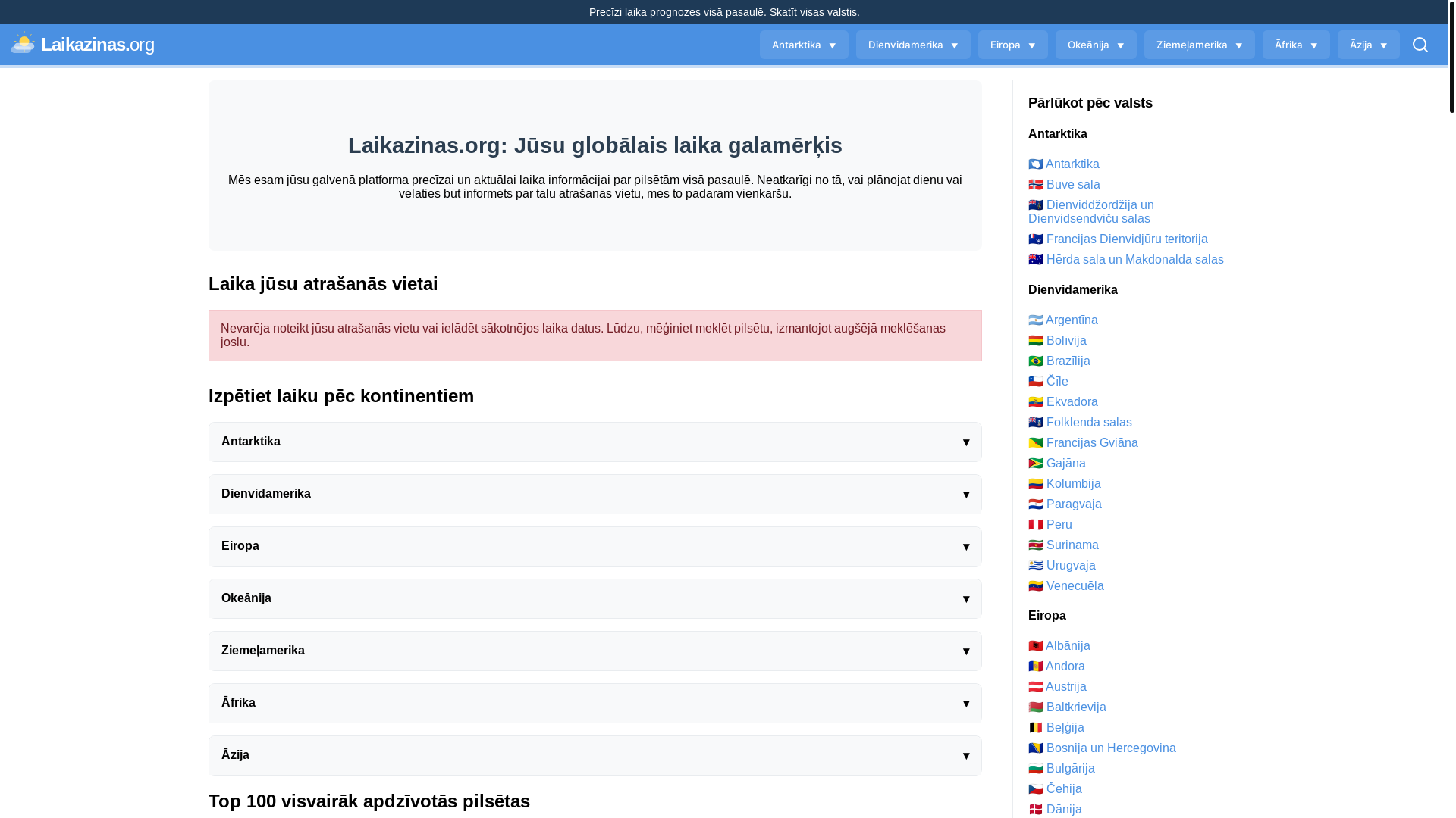 website screenshot of https://laikazinas.org/