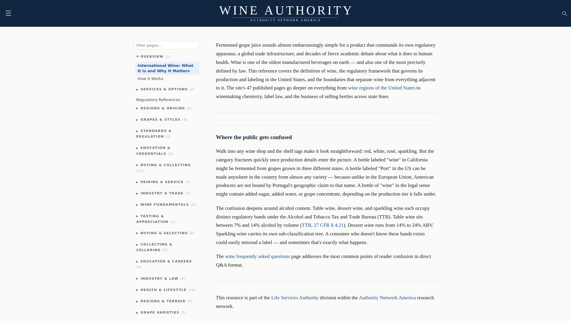 website screenshot of https://internationalwineauthority.com/