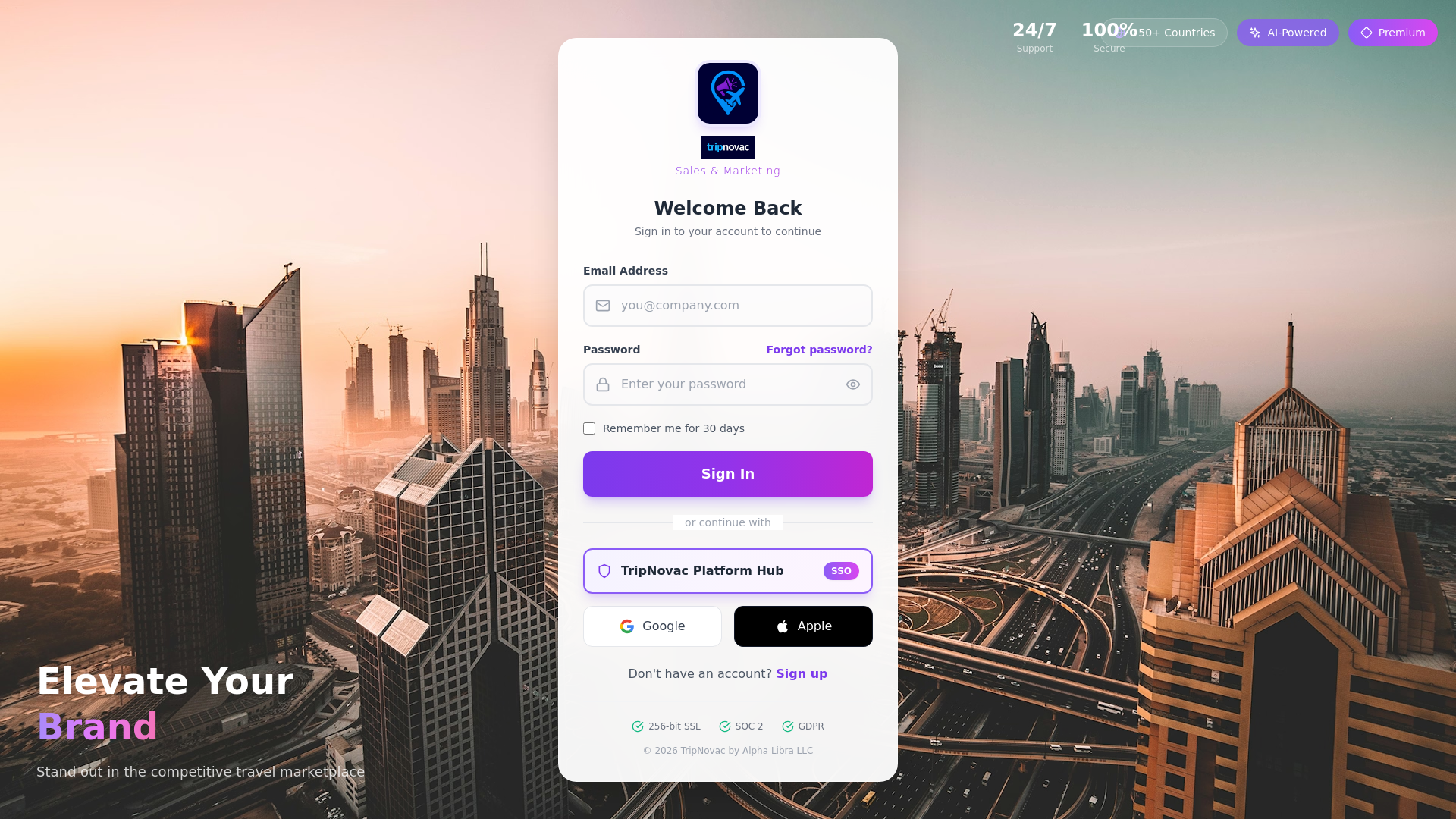 website screenshot of https://tripnovac-sales.com