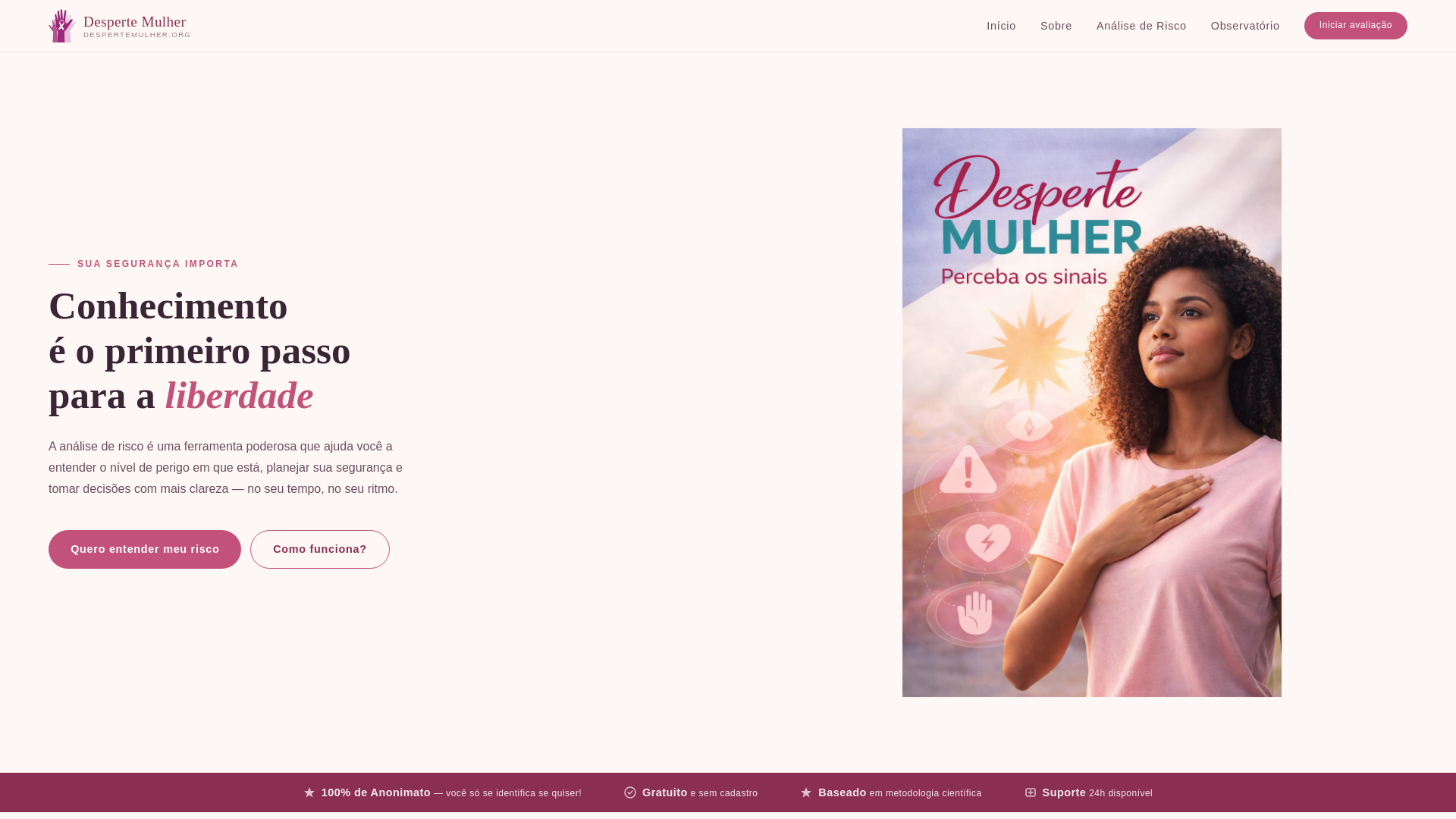 website screenshot of https://despertemulher.org/