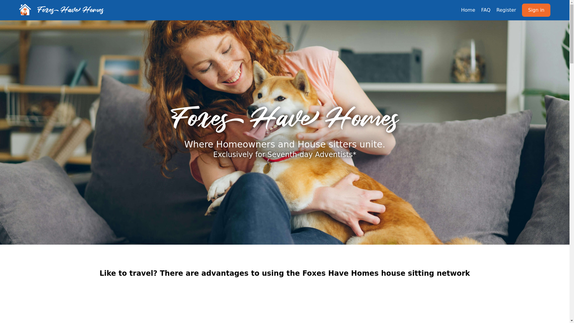 website screenshot of https://foxes-have-homes.pages.dev/