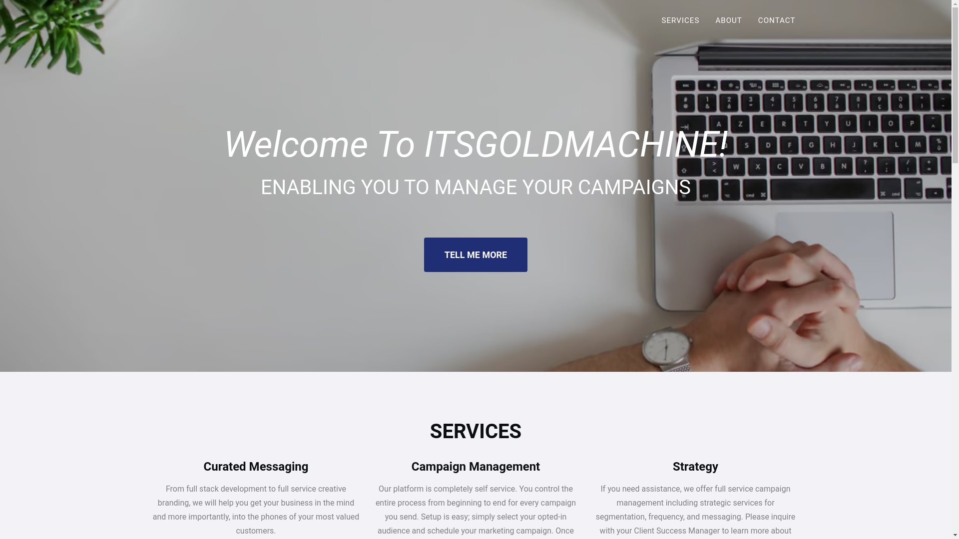website screenshot of https://itsgoldmachine.com/