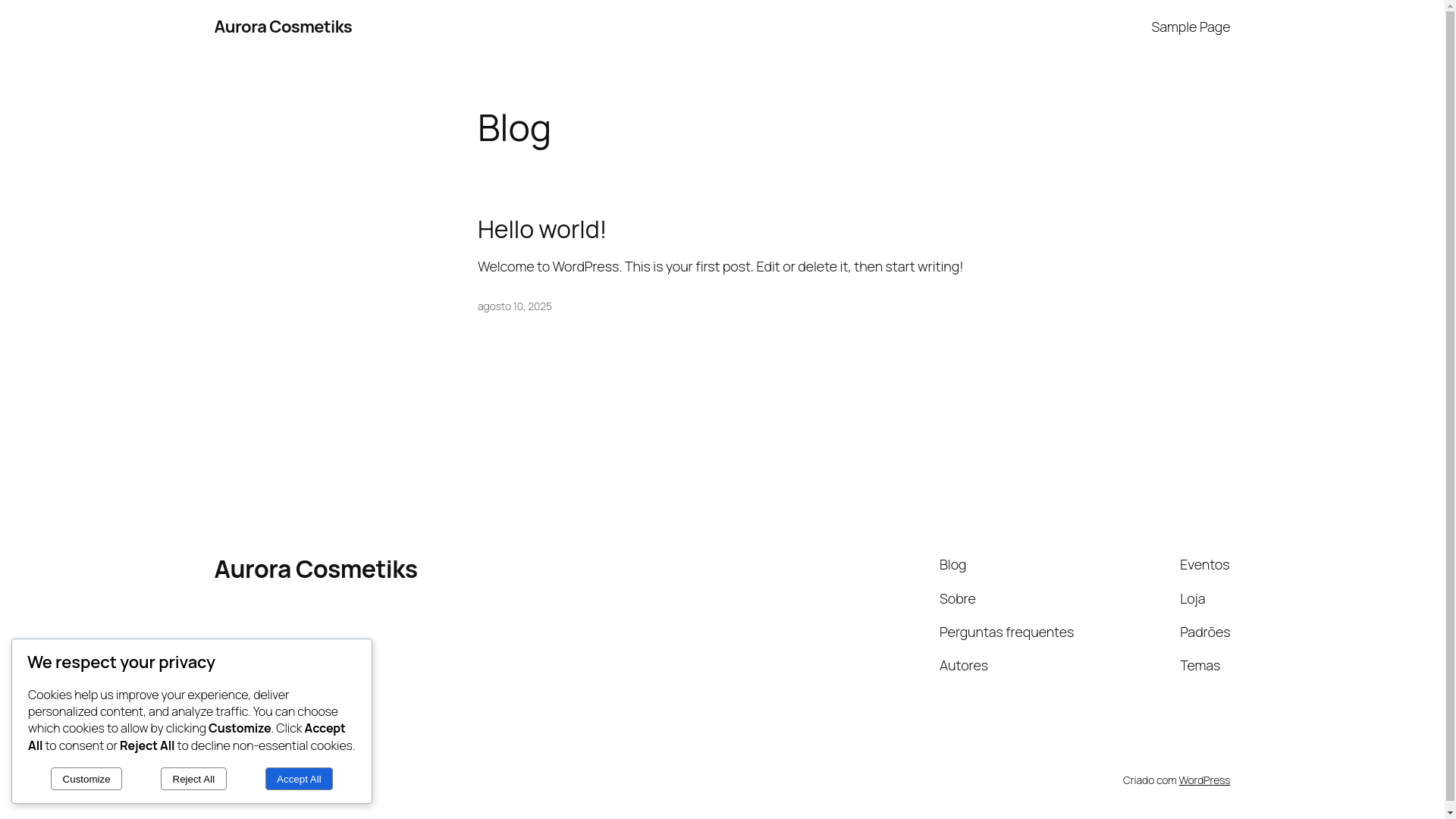 website screenshot of https://auroracosmetiks.com/