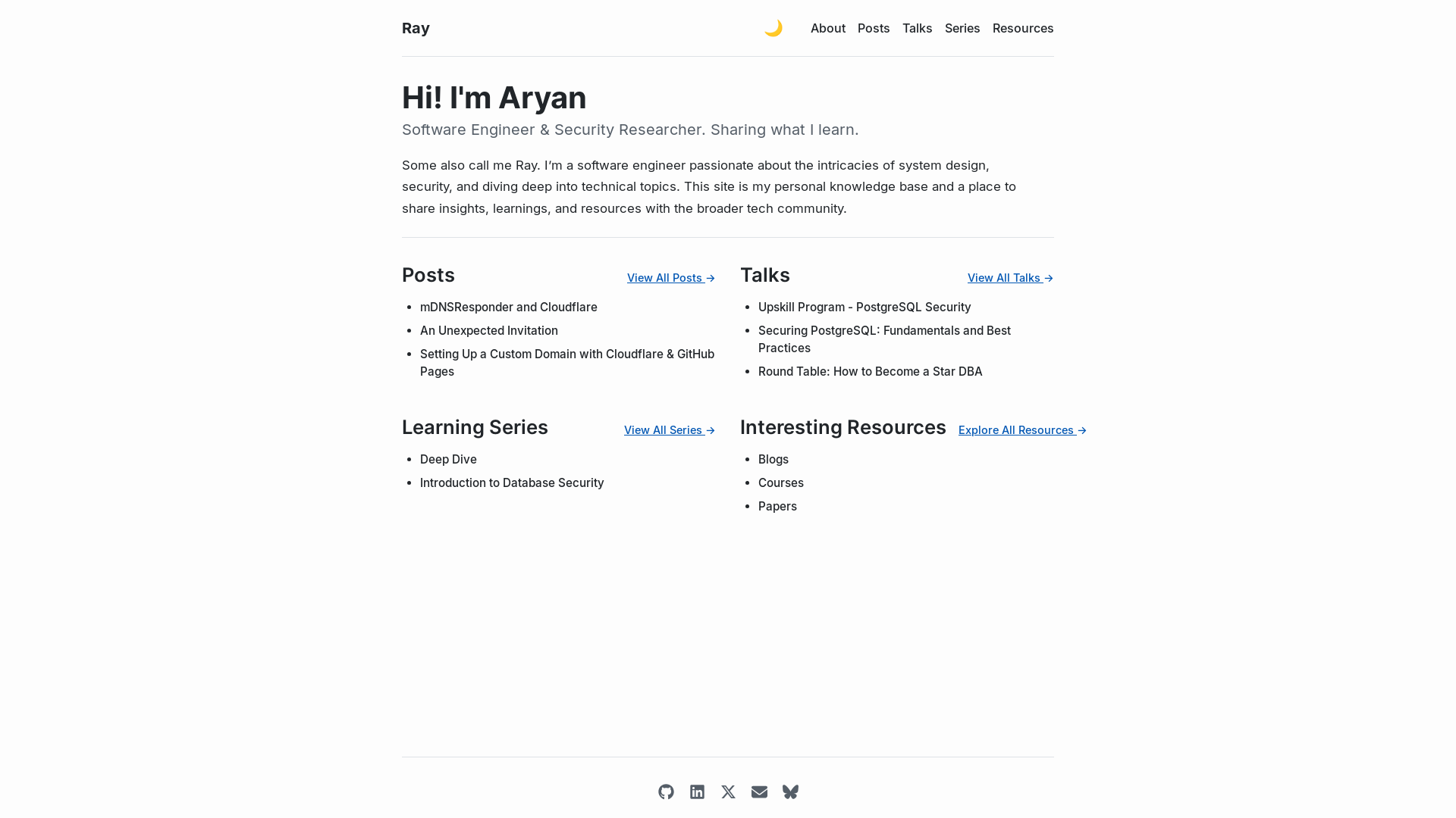 website screenshot of https://arayofcode.pages.dev/