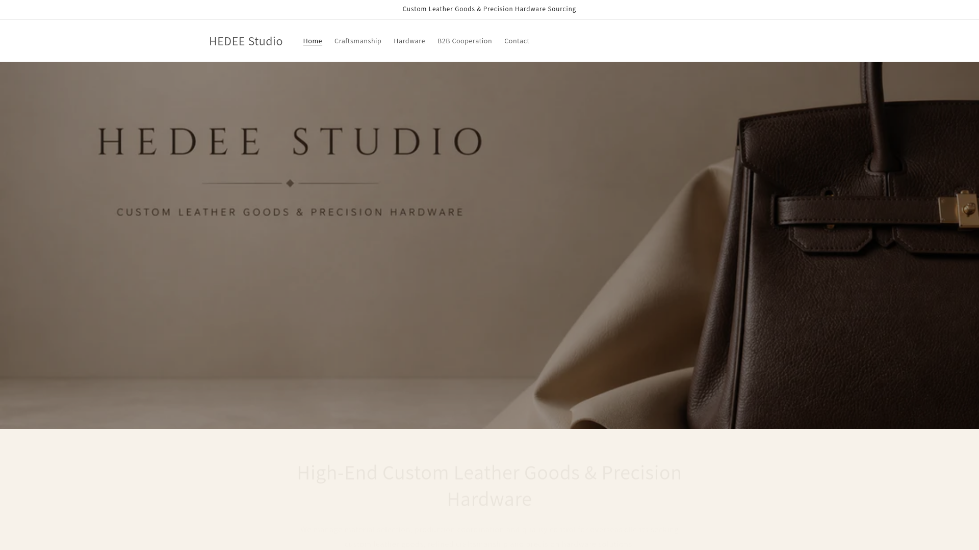 website screenshot of https://hedeestudio.com/